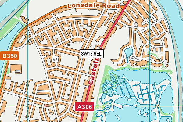SW13 9EL map - OS VectorMap District (Ordnance Survey) SW13 9EL map - OS VectorMap District (Ordnance Survey)