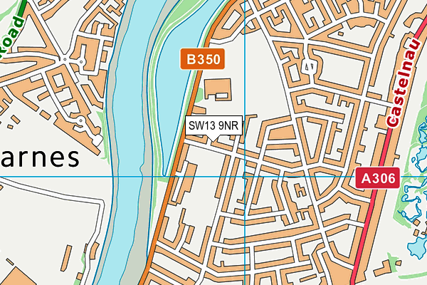 SW13 9NR map - OS VectorMap District (Ordnance Survey) SW13 9NR map - OS VectorMap District (Ordnance Survey)