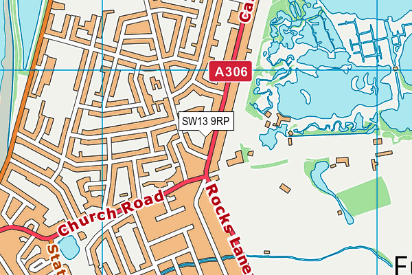 SW13 9RP map - OS VectorMap District (Ordnance Survey) SW13 9RP map - OS VectorMap District (Ordnance Survey)