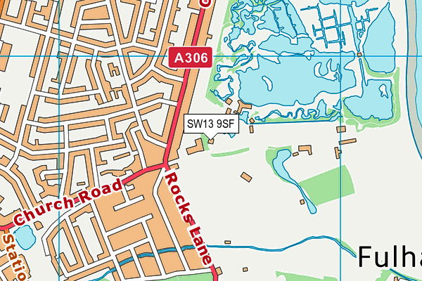 SW13 9SF map - OS VectorMap District (Ordnance Survey) SW13 9SF map - OS VectorMap District (Ordnance Survey)