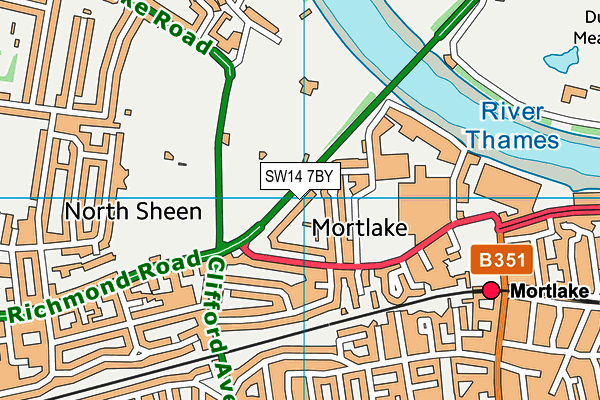 SW14 7BY map - OS VectorMap District (Ordnance Survey) SW14 7BY map - OS VectorMap District (Ordnance Survey)