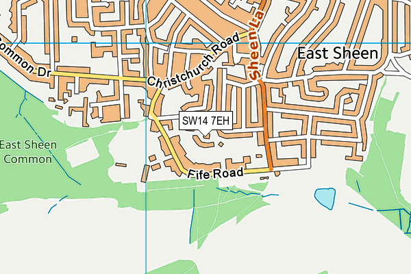 SW14 7EH map - OS VectorMap District (Ordnance Survey) SW14 7EH map - OS VectorMap District (Ordnance Survey)