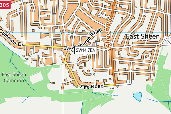 SW14 7EN map - OS VectorMap District (Ordnance Survey) SW14 7EN map - OS VectorMap District (Ordnance Survey)