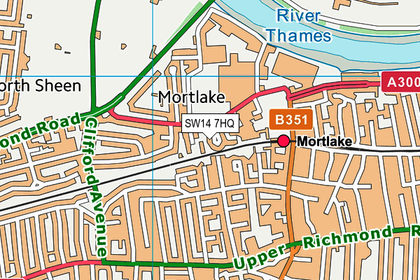 SW14 7HQ map - OS VectorMap District (Ordnance Survey) SW14 7HQ map - OS VectorMap District (Ordnance Survey)