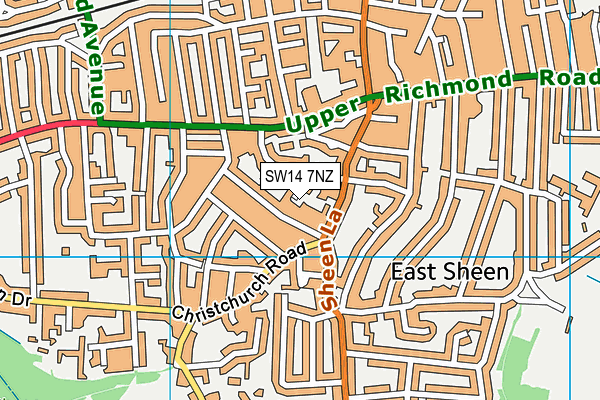 SW14 7NZ map - OS VectorMap District (Ordnance Survey) SW14 7NZ map - OS VectorMap District (Ordnance Survey)