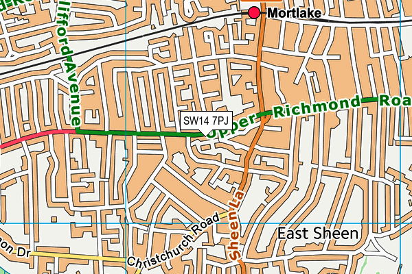 SW14 7PJ map - OS VectorMap District (Ordnance Survey) SW14 7PJ map - OS VectorMap District (Ordnance Survey)