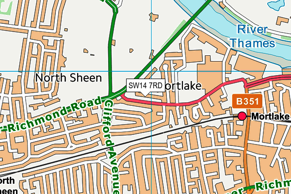 SW14 7RD map - OS VectorMap District (Ordnance Survey) SW14 7RD map - OS VectorMap District (Ordnance Survey)