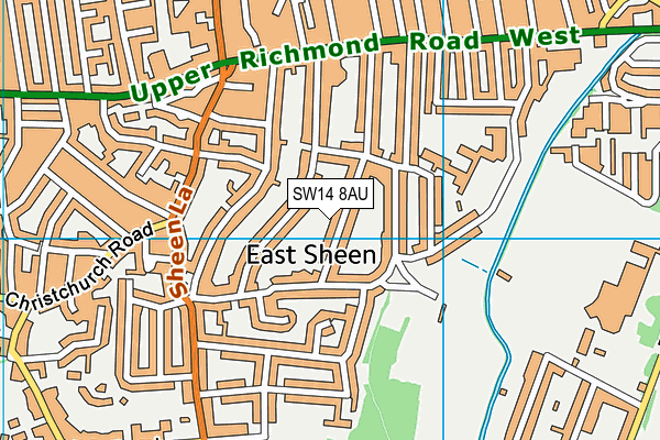 SW14 8AU map - OS VectorMap District (Ordnance Survey) SW14 8AU map - OS VectorMap District (Ordnance Survey)