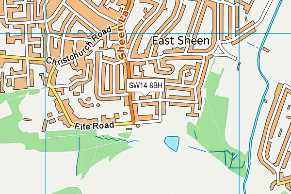 SW14 8BH map - OS VectorMap District (Ordnance Survey) SW14 8BH map - OS VectorMap District (Ordnance Survey)