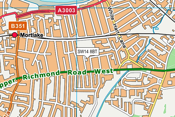 SW14 8BT map - OS VectorMap District (Ordnance Survey) SW14 8BT map - OS VectorMap District (Ordnance Survey)