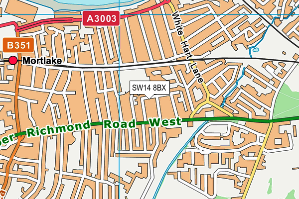 SW14 8BX map - OS VectorMap District (Ordnance Survey) SW14 8BX map - OS VectorMap District (Ordnance Survey)