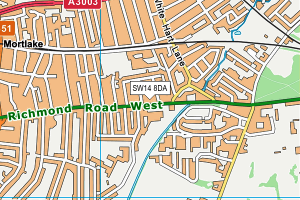 SW14 8DA map - OS VectorMap District (Ordnance Survey) SW14 8DA map - OS VectorMap District (Ordnance Survey)