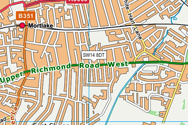 SW14 8DT map - OS VectorMap District (Ordnance Survey) SW14 8DT map - OS VectorMap District (Ordnance Survey)