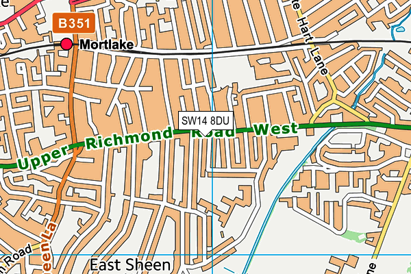 SW14 8DU map - OS VectorMap District (Ordnance Survey) SW14 8DU map - OS VectorMap District (Ordnance Survey)