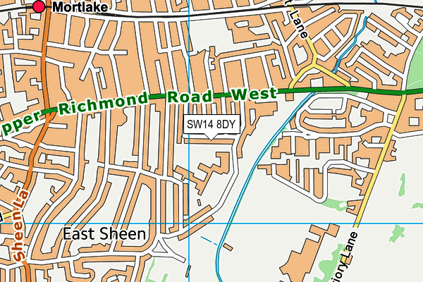 SW14 8DY map - OS VectorMap District (Ordnance Survey) SW14 8DY map - OS VectorMap District (Ordnance Survey)