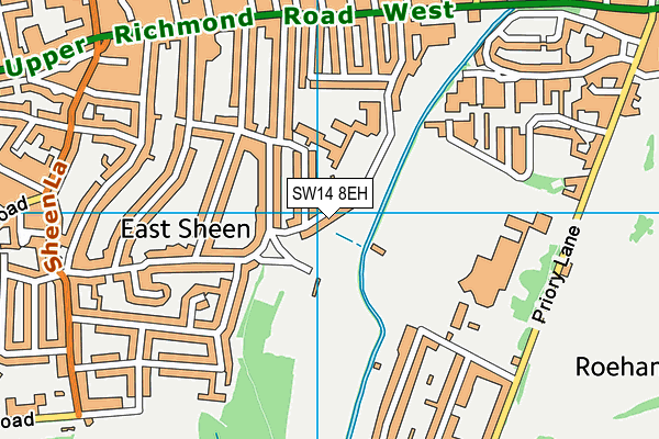 SW14 8EH map - OS VectorMap District (Ordnance Survey) SW14 8EH map - OS VectorMap District (Ordnance Survey)