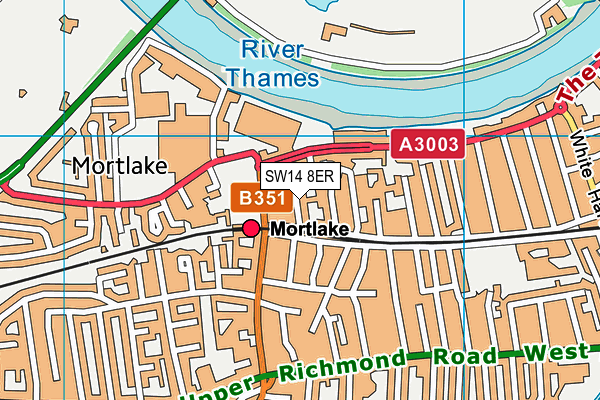 SW14 8ER map - OS VectorMap District (Ordnance Survey) SW14 8ER map - OS VectorMap District (Ordnance Survey)