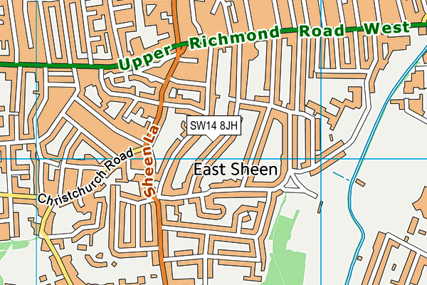SW14 8JH map - OS VectorMap District (Ordnance Survey) SW14 8JH map - OS VectorMap District (Ordnance Survey)