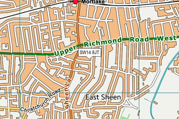 SW14 8JT map - OS VectorMap District (Ordnance Survey) SW14 8JT map - OS VectorMap District (Ordnance Survey)