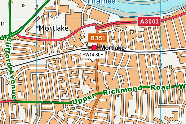 SW14 8LH map - OS VectorMap District (Ordnance Survey) SW14 8LH map - OS VectorMap District (Ordnance Survey)