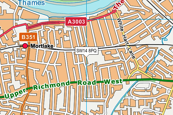 SW14 8PQ map - OS VectorMap District (Ordnance Survey) SW14 8PQ map - OS VectorMap District (Ordnance Survey)