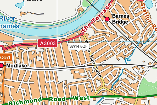 SW14 8QF map - OS VectorMap District (Ordnance Survey) SW14 8QF map - OS VectorMap District (Ordnance Survey)