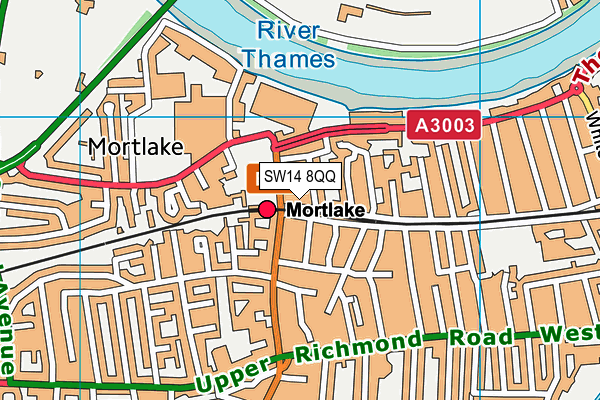 SW14 8QQ map - OS VectorMap District (Ordnance Survey)