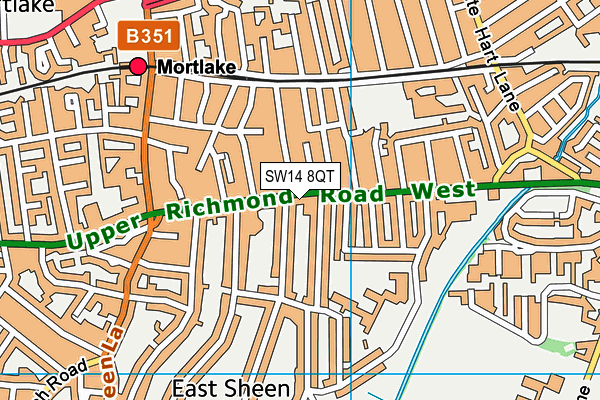 SW14 8QT map - OS VectorMap District (Ordnance Survey) SW14 8QT map - OS VectorMap District (Ordnance Survey)