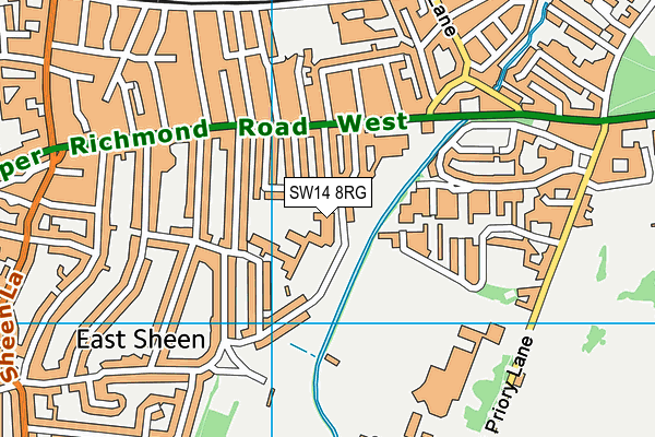 SW14 8RG map - OS VectorMap District (Ordnance Survey) SW14 8RG map - OS VectorMap District (Ordnance Survey)