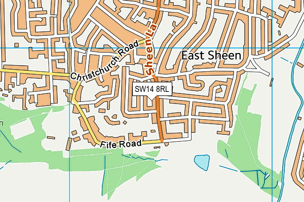 SW14 8RL map - OS VectorMap District (Ordnance Survey) SW14 8RL map - OS VectorMap District (Ordnance Survey)