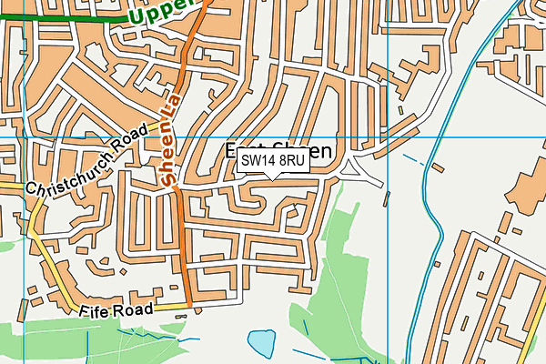 SW14 8RU map - OS VectorMap District (Ordnance Survey) SW14 8RU map - OS VectorMap District (Ordnance Survey)