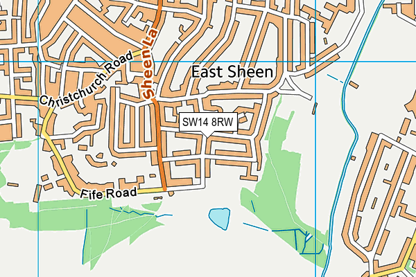 SW14 8RW map - OS VectorMap District (Ordnance Survey) SW14 8RW map - OS VectorMap District (Ordnance Survey)