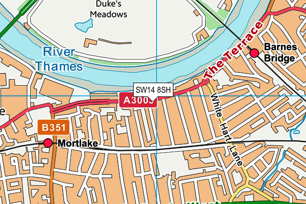 SW14 8SH map - OS VectorMap District (Ordnance Survey) SW14 8SH map - OS VectorMap District (Ordnance Survey)