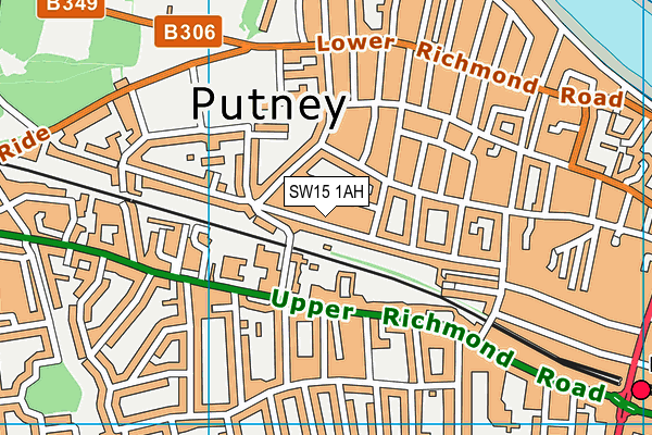 SW15 1AH map - OS VectorMap District (Ordnance Survey) SW15 1AH map - OS VectorMap District (Ordnance Survey)