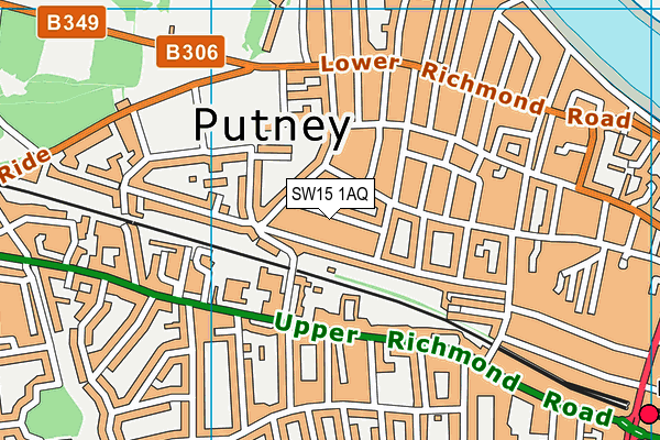 SW15 1AQ map - OS VectorMap District (Ordnance Survey) SW15 1AQ map - OS VectorMap District (Ordnance Survey)
