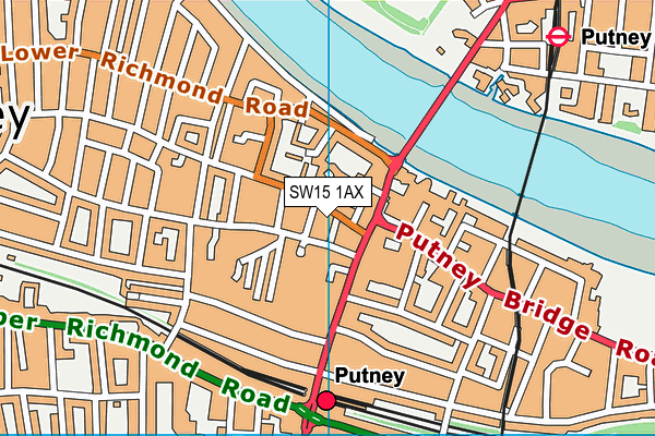 SW15 1AX map - OS VectorMap District (Ordnance Survey) SW15 1AX map - OS VectorMap District (Ordnance Survey)