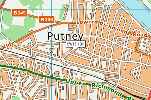 SW15 1BH map - OS VectorMap District (Ordnance Survey) SW15 1BH map - OS VectorMap District (Ordnance Survey)