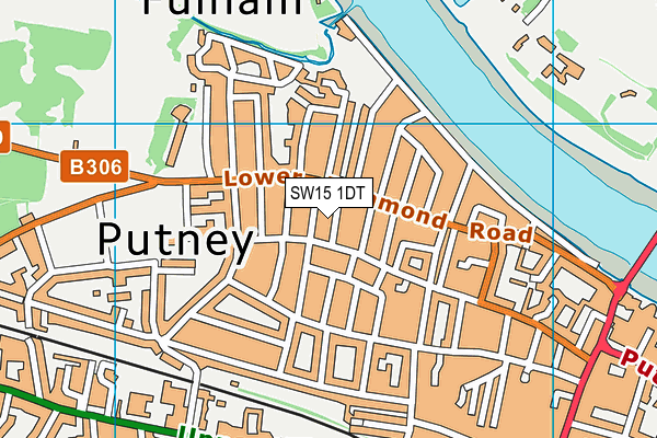 SW15 1DT map - OS VectorMap District (Ordnance Survey) SW15 1DT map - OS VectorMap District (Ordnance Survey)