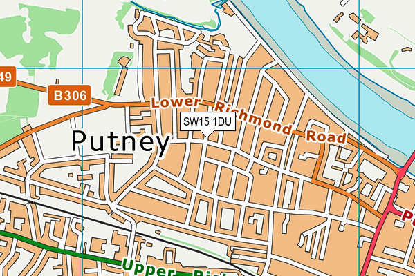 SW15 1DU map - OS VectorMap District (Ordnance Survey) SW15 1DU map - OS VectorMap District (Ordnance Survey)