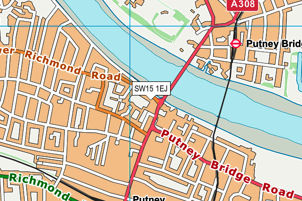 SW15 1EJ map - OS VectorMap District (Ordnance Survey) SW15 1EJ map - OS VectorMap District (Ordnance Survey)