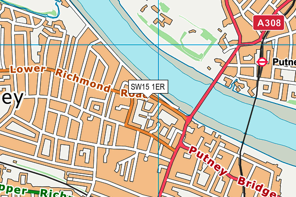 SW15 1ER map - OS VectorMap District (Ordnance Survey) SW15 1ER map - OS VectorMap District (Ordnance Survey)
