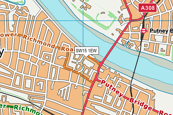 SW15 1EW map - OS VectorMap District (Ordnance Survey) SW15 1EW map - OS VectorMap District (Ordnance Survey)