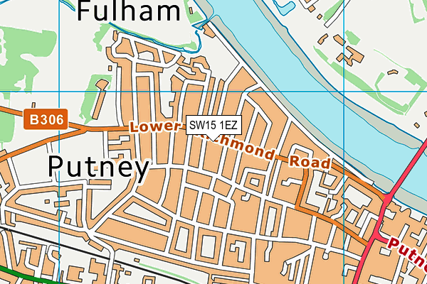 SW15 1EZ map - OS VectorMap District (Ordnance Survey) SW15 1EZ map - OS VectorMap District (Ordnance Survey)
