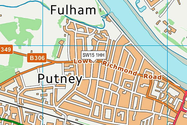 SW15 1HH map - OS VectorMap District (Ordnance Survey) SW15 1HH map - OS VectorMap District (Ordnance Survey)