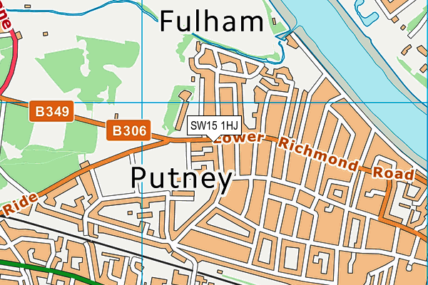 SW15 1HJ map - OS VectorMap District (Ordnance Survey) SW15 1HJ map - OS VectorMap District (Ordnance Survey)