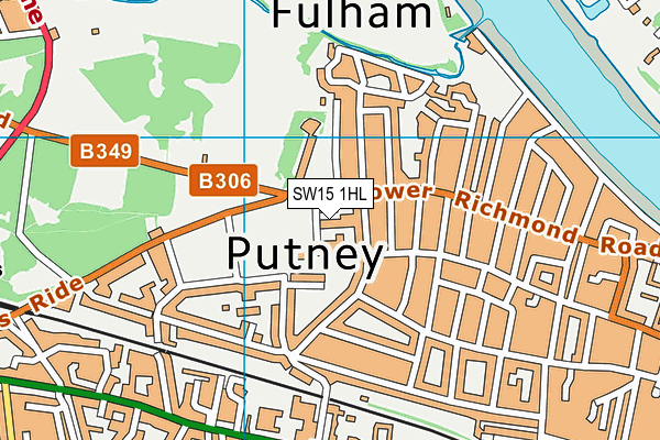 SW15 1HL map - OS VectorMap District (Ordnance Survey) SW15 1HL map - OS VectorMap District (Ordnance Survey)