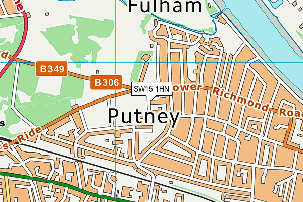 SW15 1HN map - OS VectorMap District (Ordnance Survey) SW15 1HN map - OS VectorMap District (Ordnance Survey)