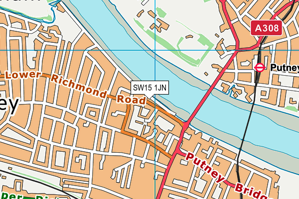 SW15 1JN map - OS VectorMap District (Ordnance Survey) SW15 1JN map - OS VectorMap District (Ordnance Survey)