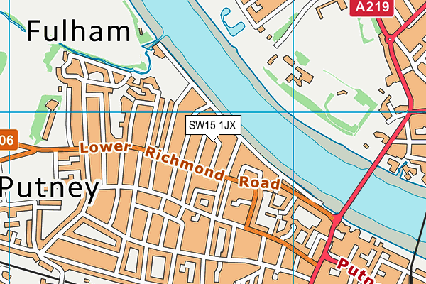 SW15 1JX map - OS VectorMap District (Ordnance Survey) SW15 1JX map - OS VectorMap District (Ordnance Survey)