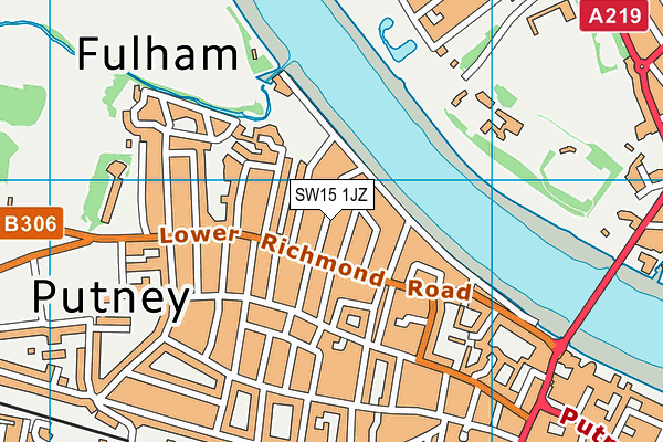 SW15 1JZ map - OS VectorMap District (Ordnance Survey) SW15 1JZ map - OS VectorMap District (Ordnance Survey)